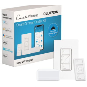 Lutron Caseta 3-Way Wireless Smart Home Lighting Dimmer Switch Starter Kit with Remote in White